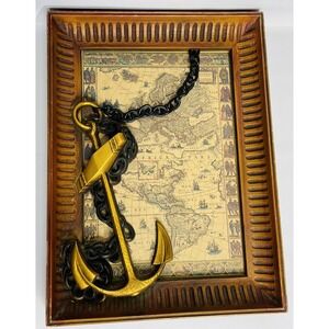 Vintage Burwood Products Burwood Nautical Ship Anchor w/ Chain